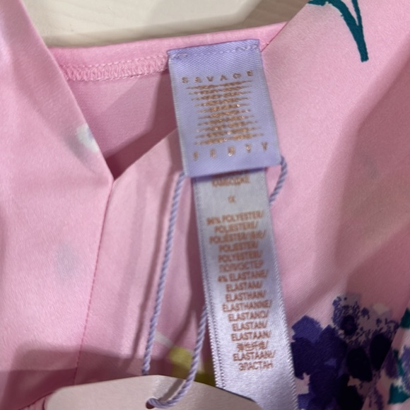 NWT Savage x Fenty rhianna  Pink floral lingerie Nighty sleep tank top 1X - Picture 7 of 8